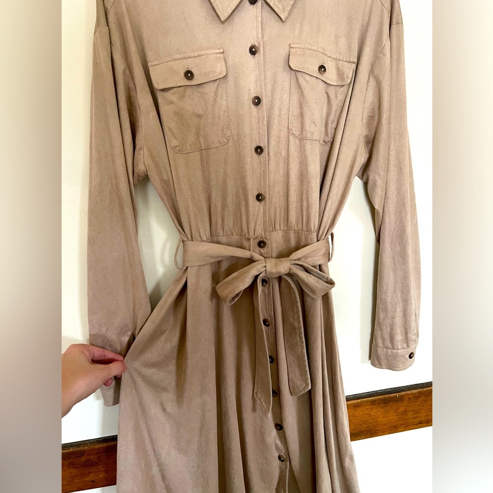 Calvin Klein suede tan dress size 12